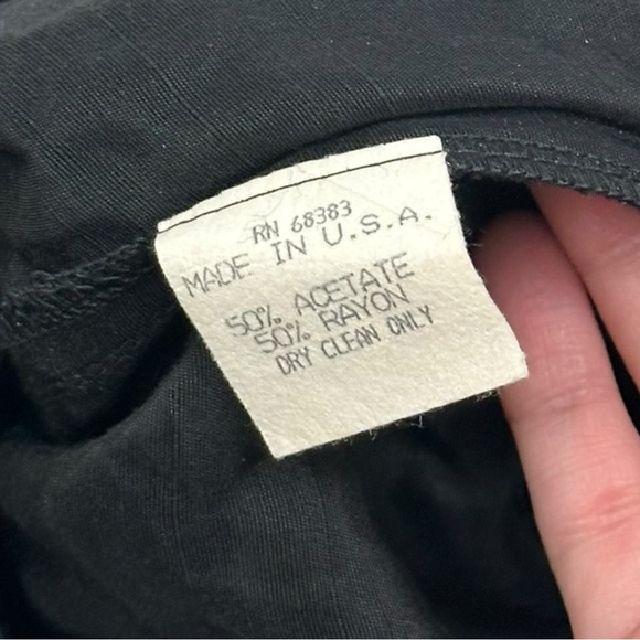 Ashlee California Vintage Black Ruffle Tiered Button Front Dress - Size 8 - Picture 4 of 5